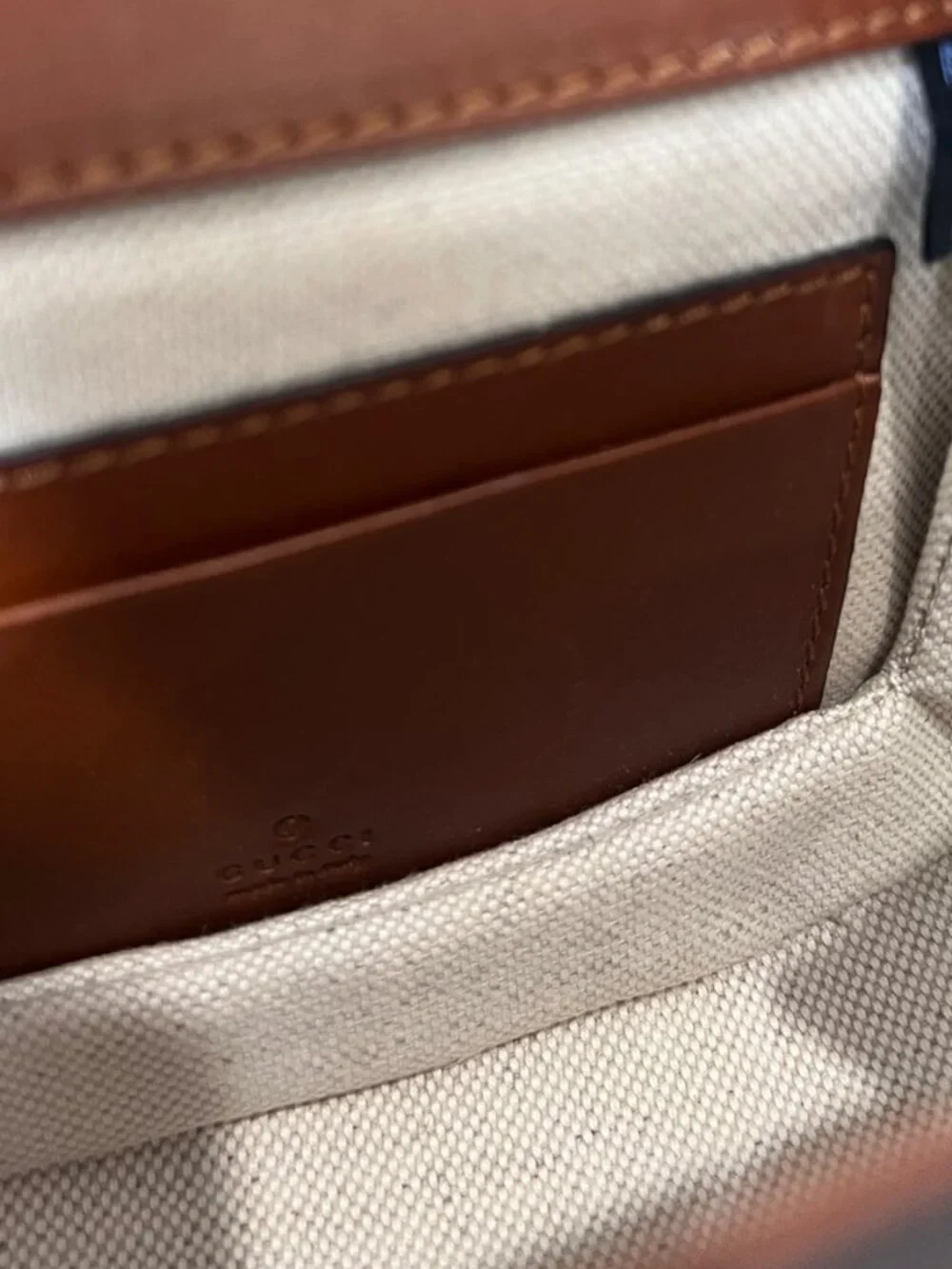 $4495 Gucci 1947 Brown Mini Crystal Studded Bamboo Handle Chain Crossbody - Picture 9 of 10